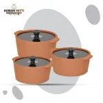 3 PCs Bowl Set With Glass Lid