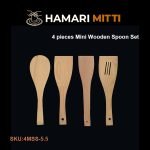 4 pieces Mini Wooden Spoon Set